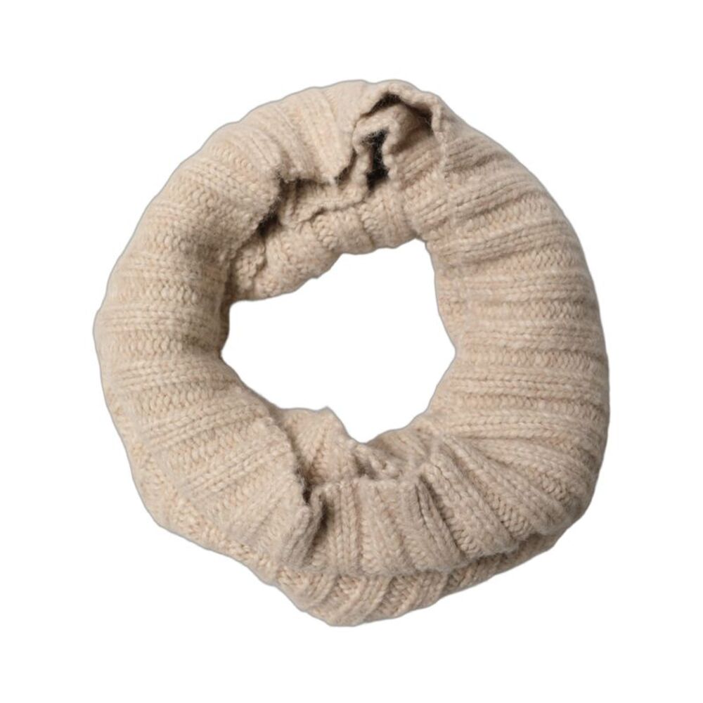 Dolce & Gabbana Light Beige Ribbed Knit Neck Warmer Women's Scarf